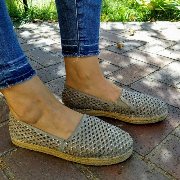 Steve Madden Shoes - Steve Madden Grey Prettty Rhinestone Espadrille 8